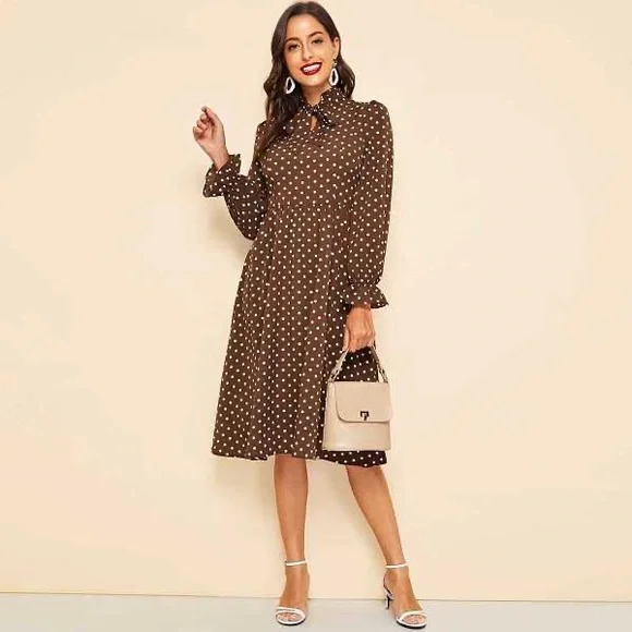 chinese dress ladies Polka Dot Layered Maxi Dress main image 0
